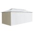 Cenador con cortinas 600x298x270 cm blanco