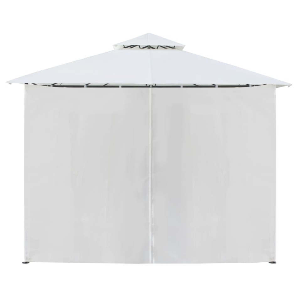 Cenador con cortinas 600x298x270 cm blanco