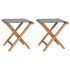 Sillas plegables 2 uds madera maciza de teca y tela gris