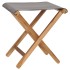 Sillas plegables 2 uds madera maciza de teca y tela gris