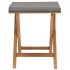 Sillas plegables 2 uds madera maciza de teca y tela gris