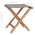 Sillas plegables 2 uds madera maciza de teca y tela gris