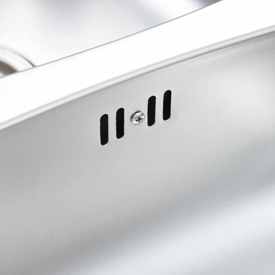 Fregadero de doble seno con colador y sifón de acero