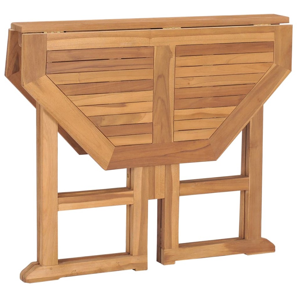Mesa de comedor plegable para jardín madera de teca 90x90x75