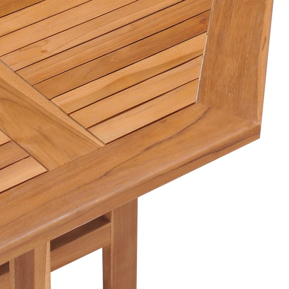 Mesa de comedor plegable para jardín madera de teca 90x90x75