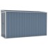 Cobertizo de jardín pared acero galvanizado gris 118x288x178