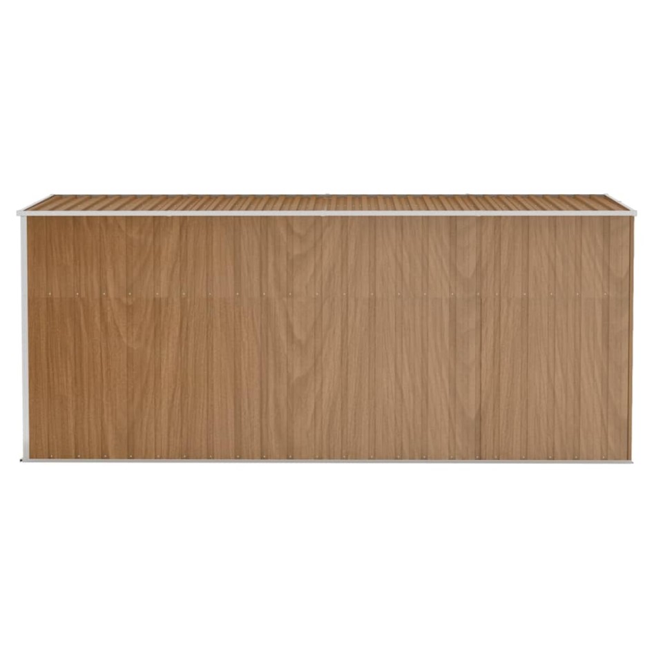 Cobertizo jardín pared acero galvanizado marrón 118x382x178