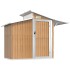 Cobertizo de jardín acero galvanizado marrón 270x130x208,5