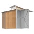 Cobertizo de jardín acero galvanizado marrón 270x130x208,5