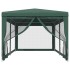 Carpa para fiestas con 6 paredes de malla HDPE verde 3x6