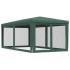 Carpa para fiestas con 6 paredes de malla HDPE verde 3x6