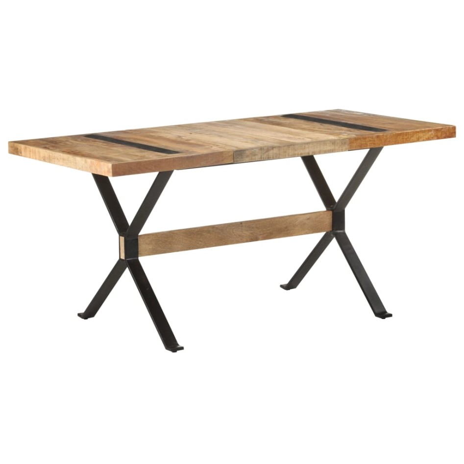 Mesa de comedor de madera de mango rugosa 160x80x76