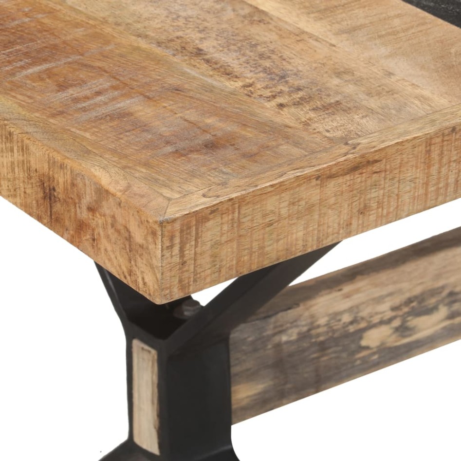 Mesa de comedor de madera de mango rugosa 160x80x76