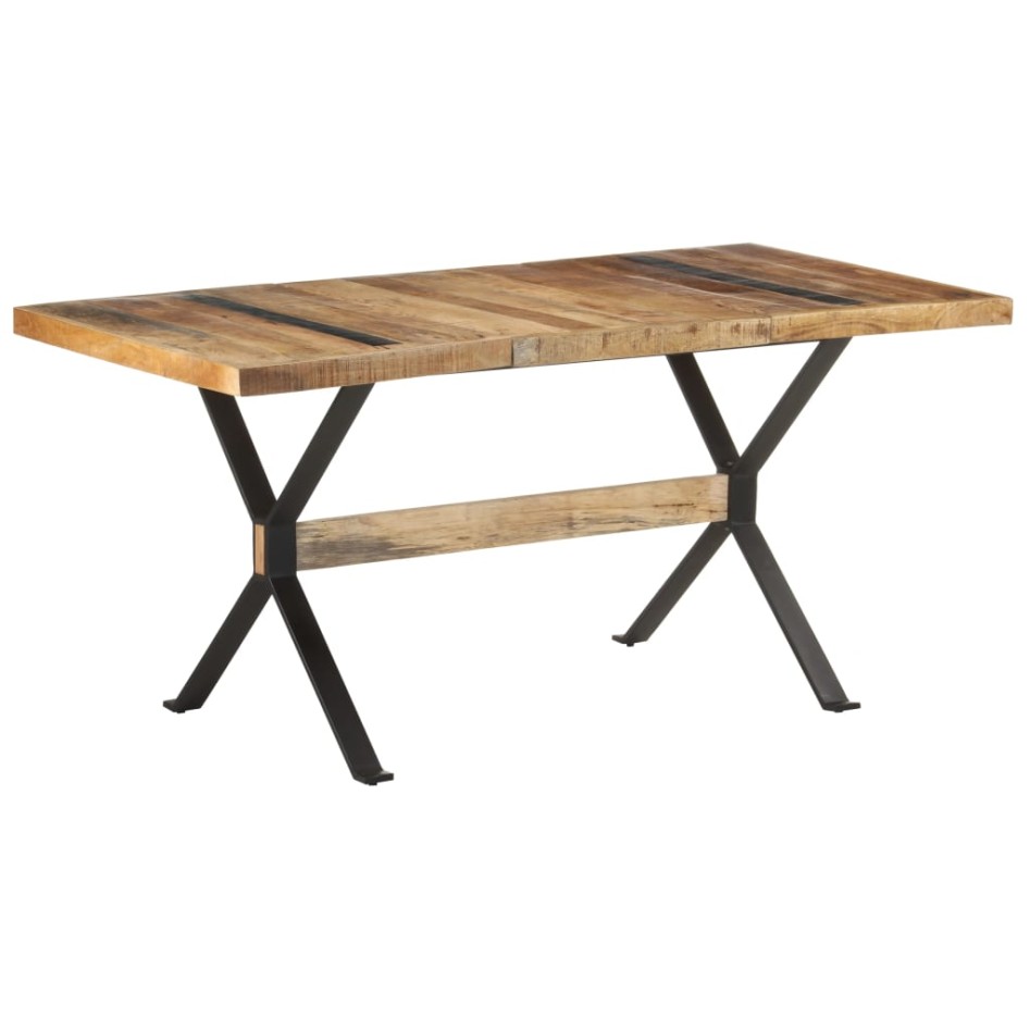 Mesa de comedor de madera de mango rugosa 160x80x76