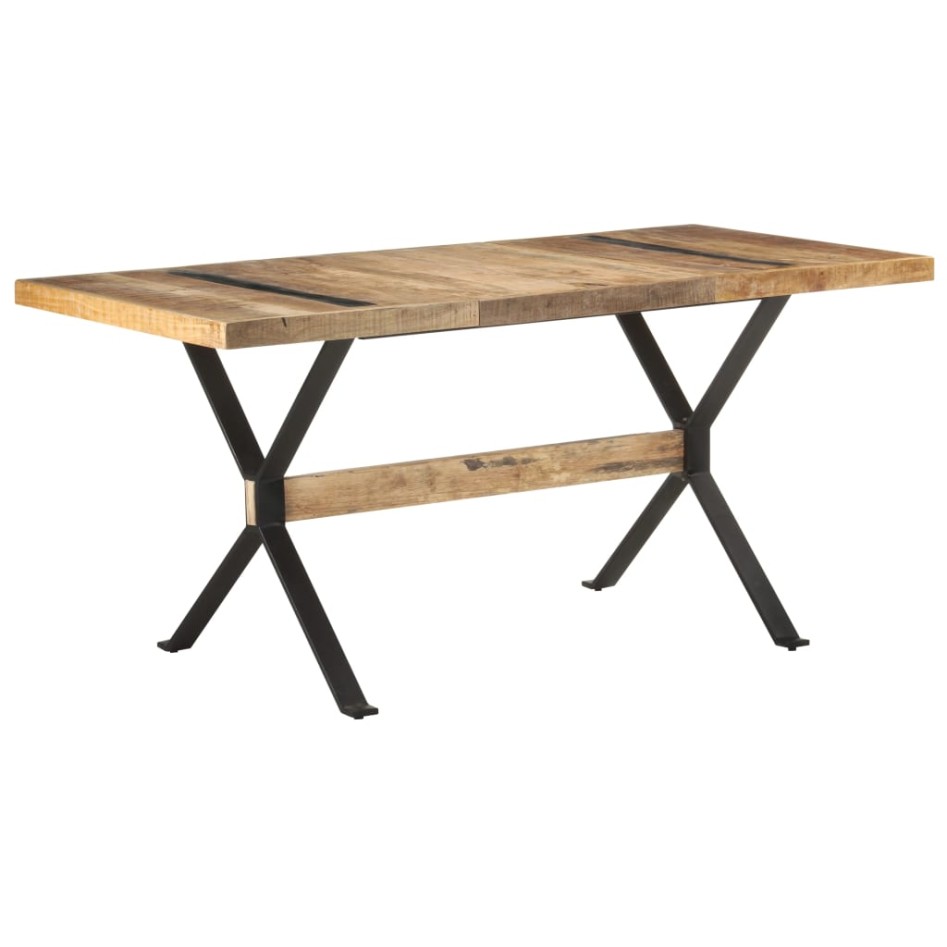 Mesa de comedor de madera de mango rugosa 160x80x76