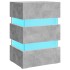 Mesita de noche LED madera ingeniería gris hormigón 45x35x67