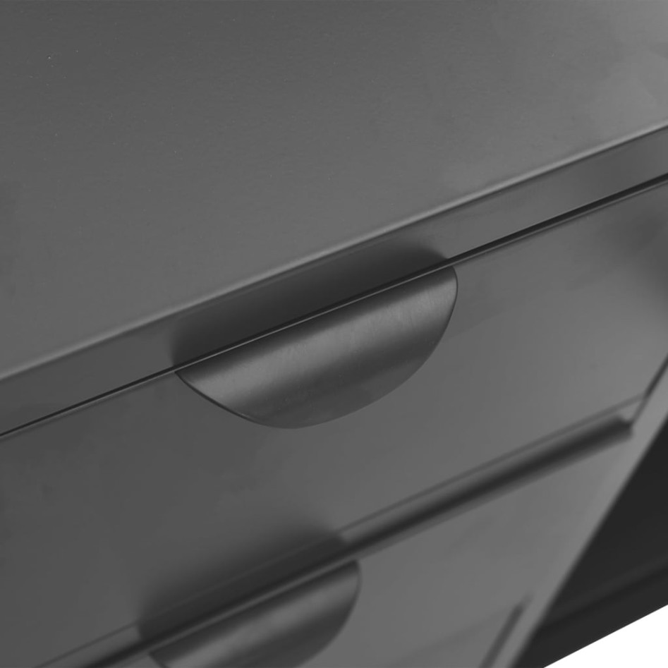 Aparador de acero y vidrio templado blanco 105x35x70