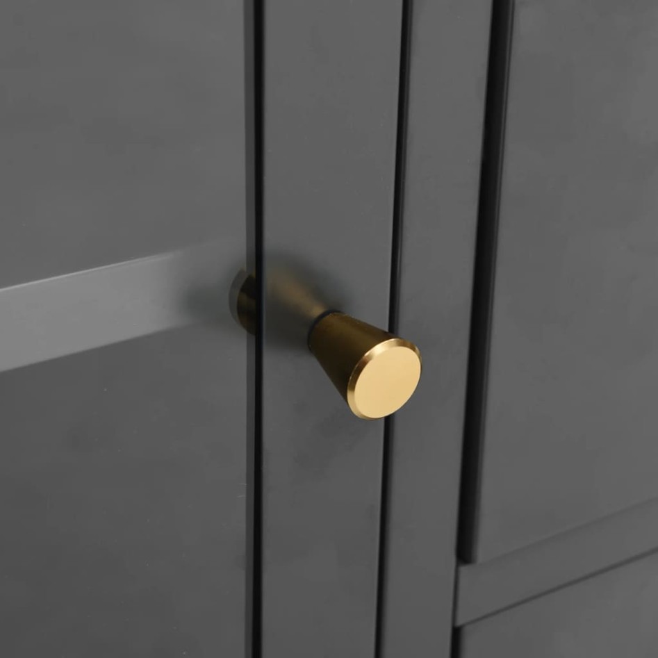 Aparador de acero y vidrio templado blanco 105x35x70