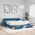 Sofá cama nido con cajones terciopelo azul 90x200