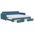 Sofá cama nido con cajones terciopelo azul 90x200