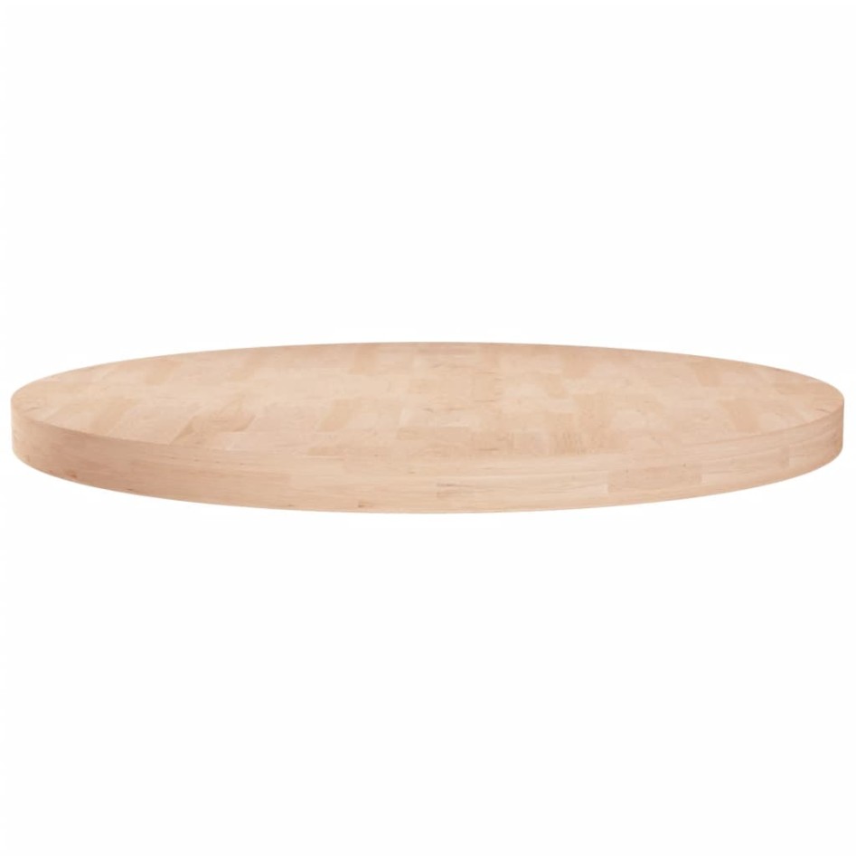 Superficie de mesa redonda madera de roble sin tratar Ø80x4