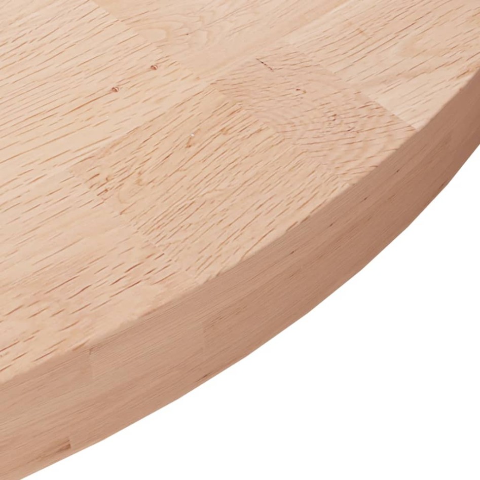 Superficie de mesa redonda madera de roble sin tratar Ø80x4