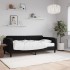 Sofá cama con colchón terciopelo negro 90x190
