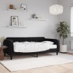 Sofá cama con colchón terciopelo negro 90x190 cm