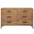 Aparador de madera maciza de pino marrón 110x35x70