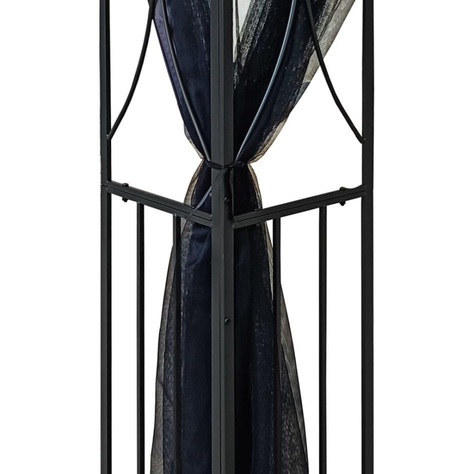 Cenador con paredes acero gris antracita 300x300x270