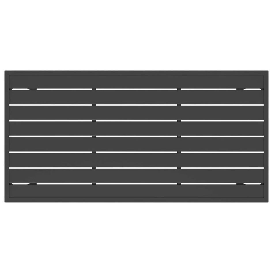 Mesa de comedor para jardín acero gris antracita 110x54x70