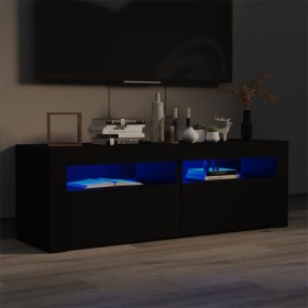 Mueble de TV con luces LED negro 120x35x40
