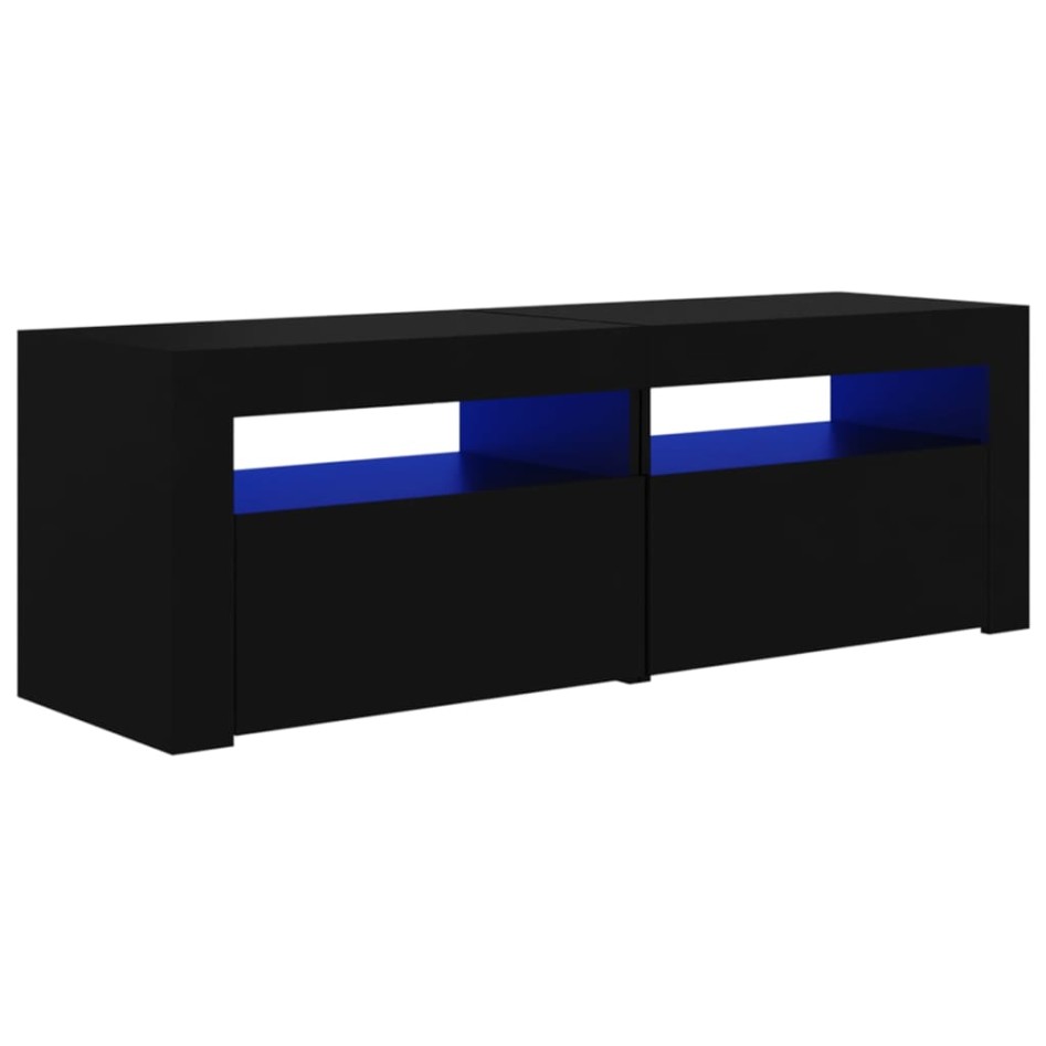 Mueble de TV con luces LED negro 120x35x40