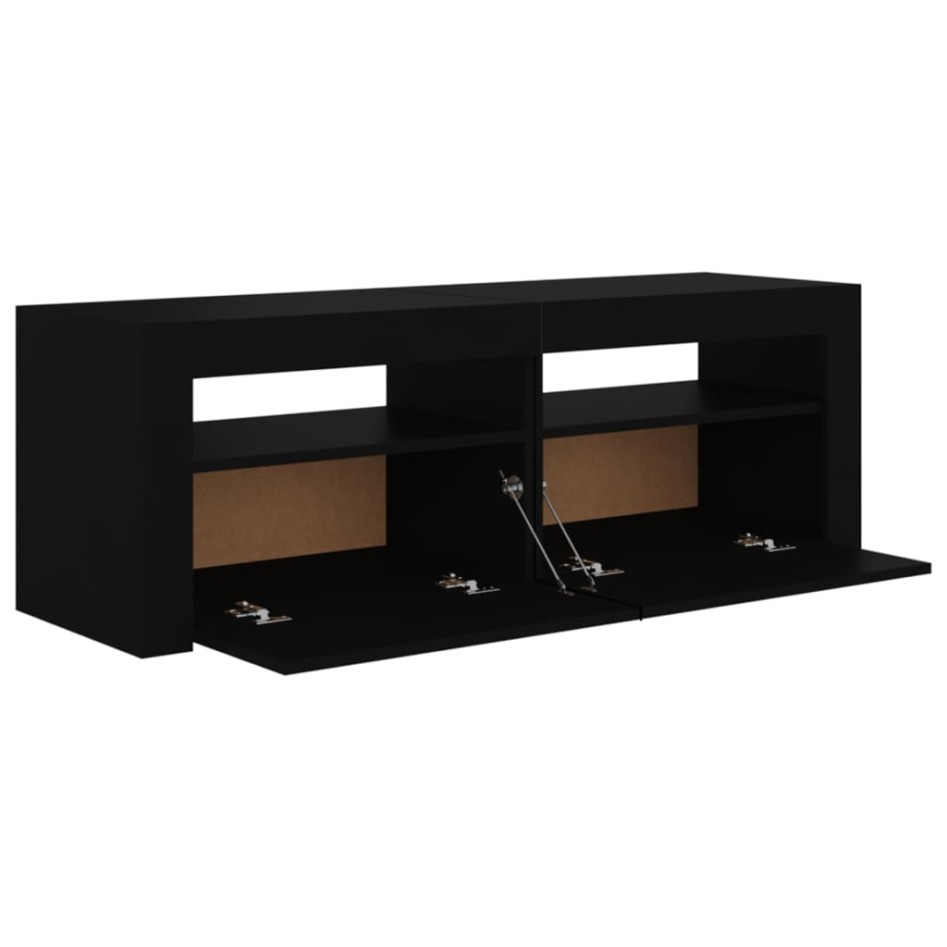 Mueble de TV con luces LED negro 120x35x40