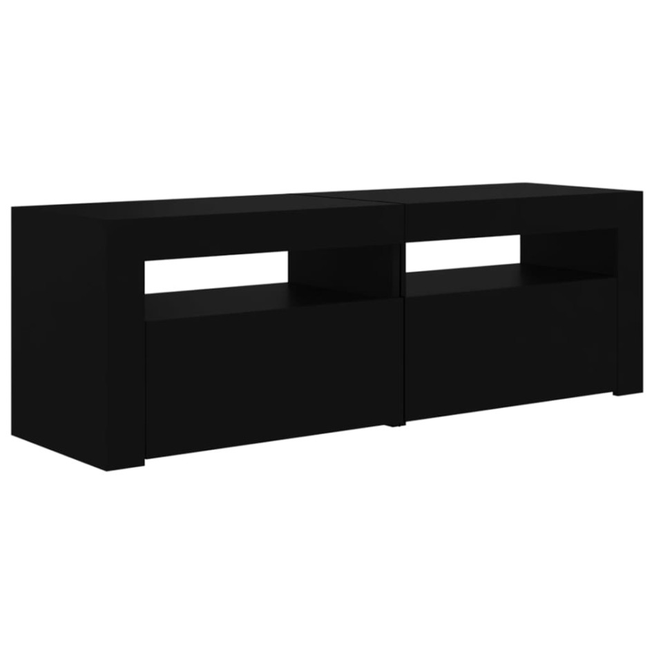 Mueble de TV con luces LED negro 120x35x40