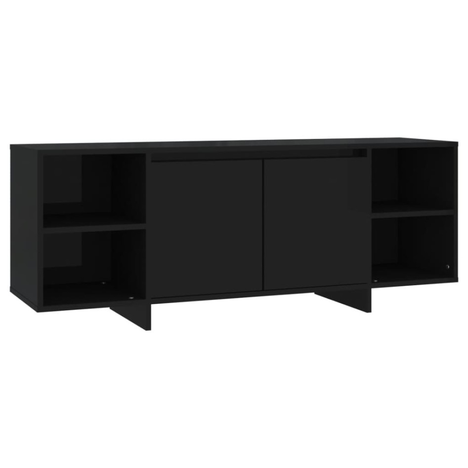 Mueble para TV madera contrachapada negro 130x35x50
