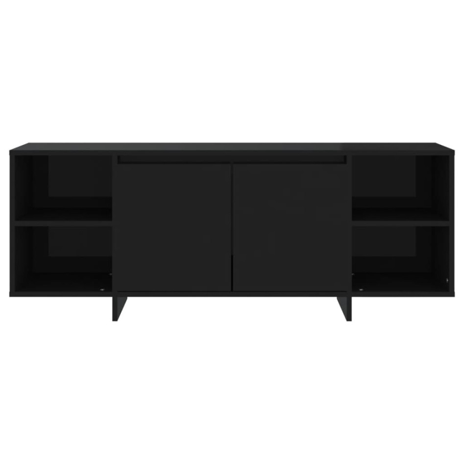 Mueble para TV madera contrachapada negro 130x35x50