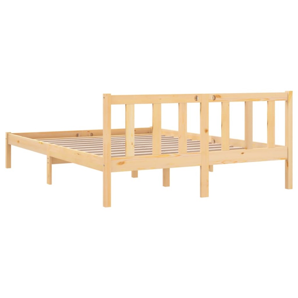 Estructura de cama doble sin colchón madera