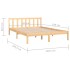Estructura de cama doble sin colchón madera