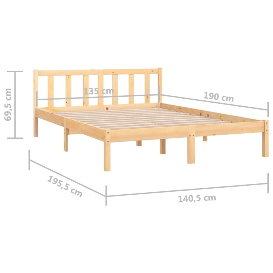 Estructura de cama doble sin colchón madera