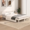 Estructura de cama doble pequeña sin colchón blanco 120x190 cm