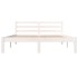 Estructura de cama doble pequeña sin colchón blanco 120x190