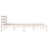 Estructura de cama doble pequeña sin colchón blanco 120x190