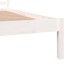 Estructura de cama doble pequeña sin colchón blanco 120x190