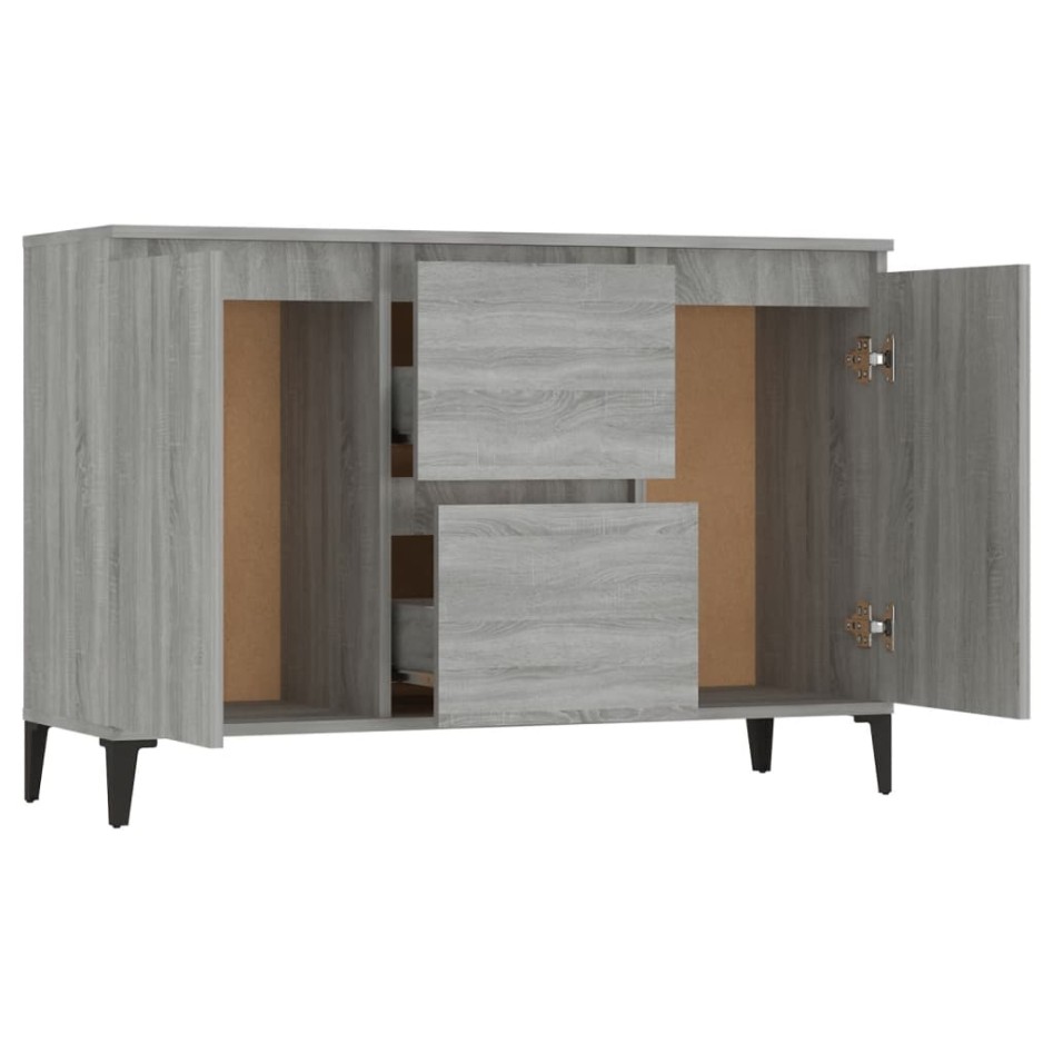 Aparador de madera contrachapada gris Sonoma 104x35x70