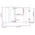 Aparador de madera contrachapada gris Sonoma 104x35x70
