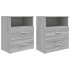 Mesitas de noche 2 unidades gris sonoma 50x32x60