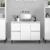 Armario de lavabo madera contrachapada blanco brillo