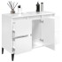 Armario de lavabo madera contrachapada blanco brillo