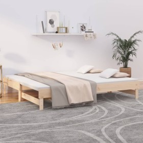 Sofá cama extraíble madera maciza de pino 2x(80x200)
